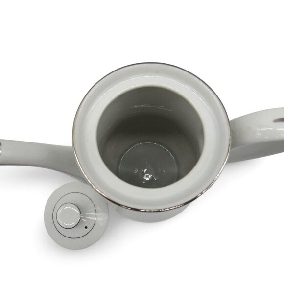 TOWNE HOUSE Japan Serenade 3626 Ceramic Coffee Pot Floral White Vintage 8.6" - Picture 9 of 10